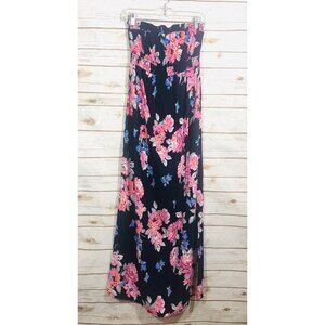 Old navy elastic top strapless floral maxi dress size M